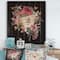 Designart - Vintage Greek Sculpture Detail With Dry Flowers - Traditional Print on Natural Pine Wood